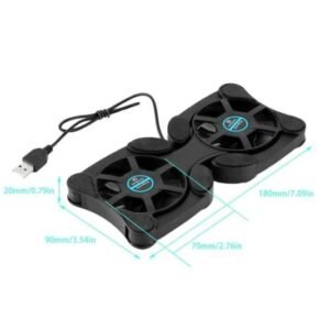 Laptop Cooling Fan Pad with Dual USB Cooling Fans for Gaming and Office Laptops