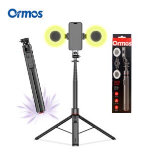 Selfie Stick Tripod with LED Fill Light and Wireless Remote