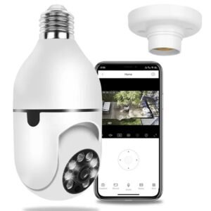 WiFi Security Camera 1080P HD Smart Bulb Camera with 360 Degree Monitoring