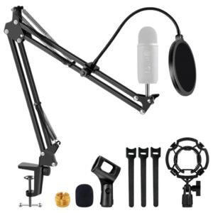 Professional Microphone Boom Arm with Pop Filter and Shock Mount