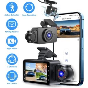 3 Channel 1080P HD Dash Camera for Cars with Night Vision