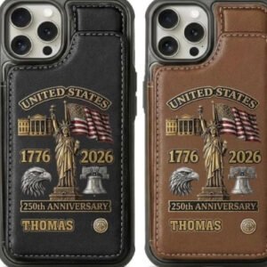 Patriotic iPhone Leather Case with 250th Anniversary Design