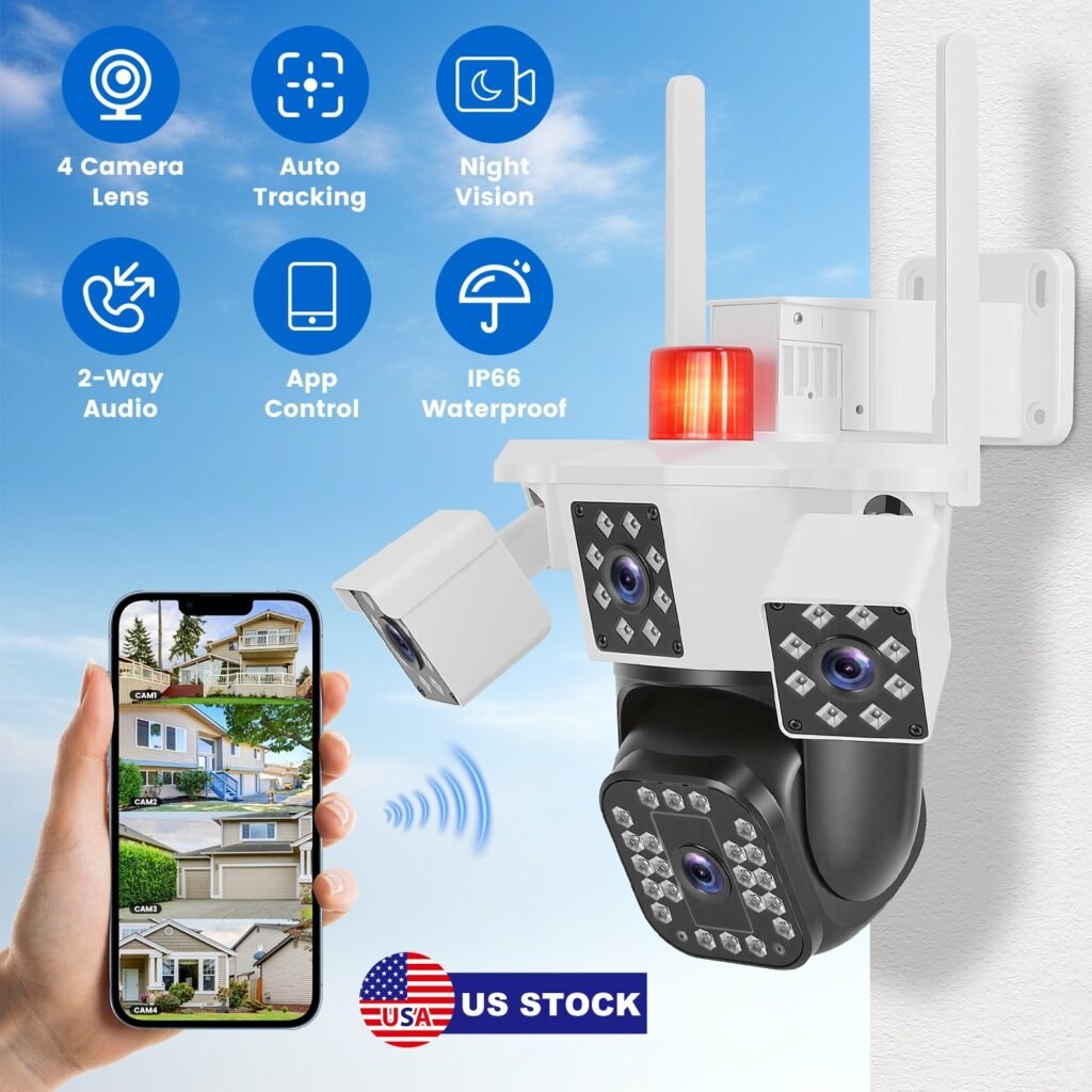 360 AI Security Camera with Auto Tracking and Color Night Vision