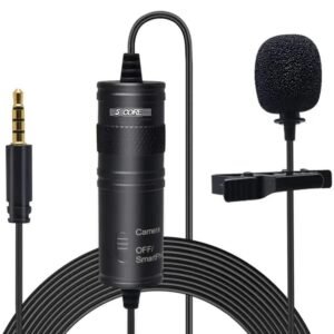 Lavalier Microphone 3.5mm Clip-On Mic for Smartphones and Cameras